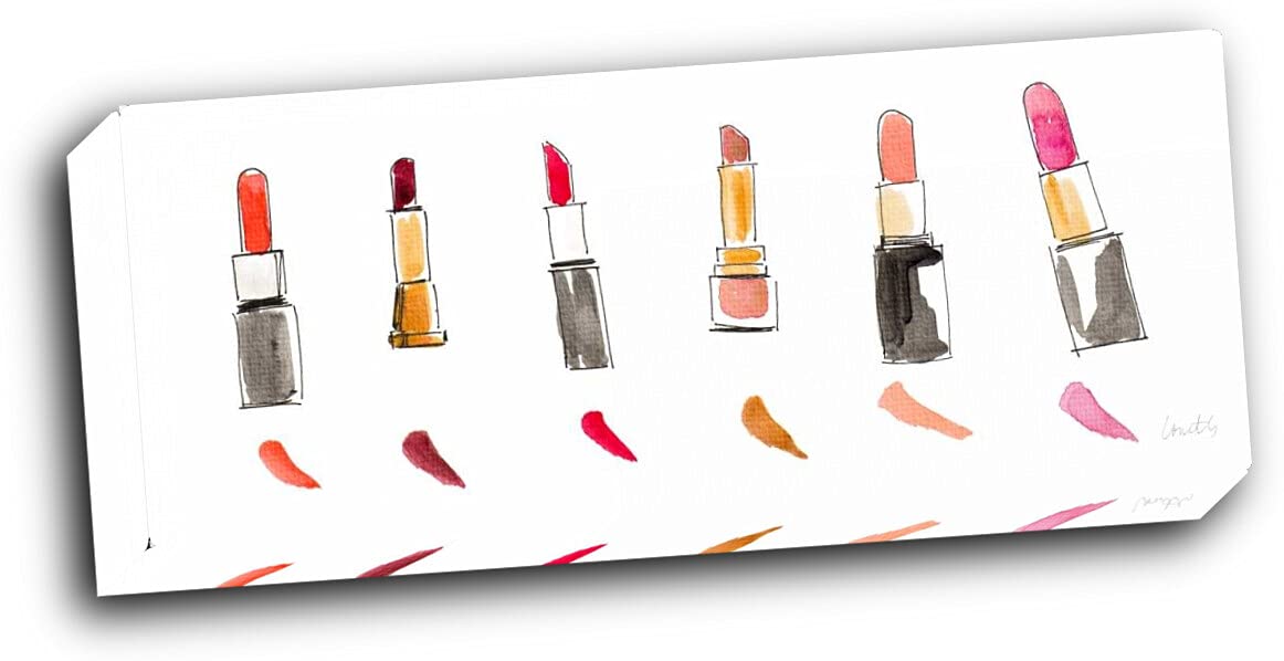 Watercolor Makeup Panel - 18x8 Inch Stretched Canvas Wall Art for Home Decor | Perfect for Living Room, Bedroom & Office | Gallery Wrapped Ready-to-Hang Painting