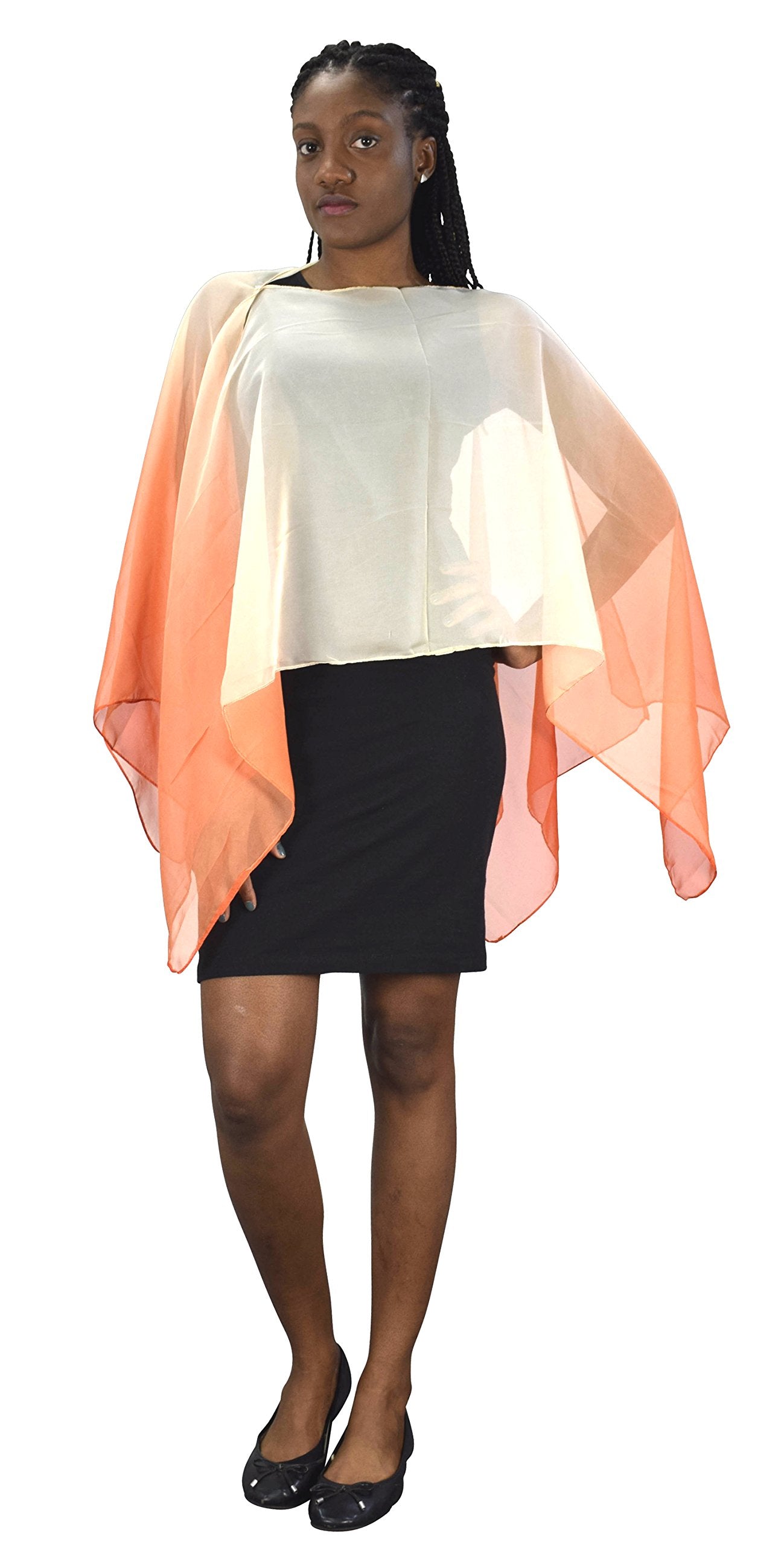 Lightweight Women's Sheer Poncho Shawl - Convertible Sun Scarf Wrap for Beach, Travel & Outdoor Activities