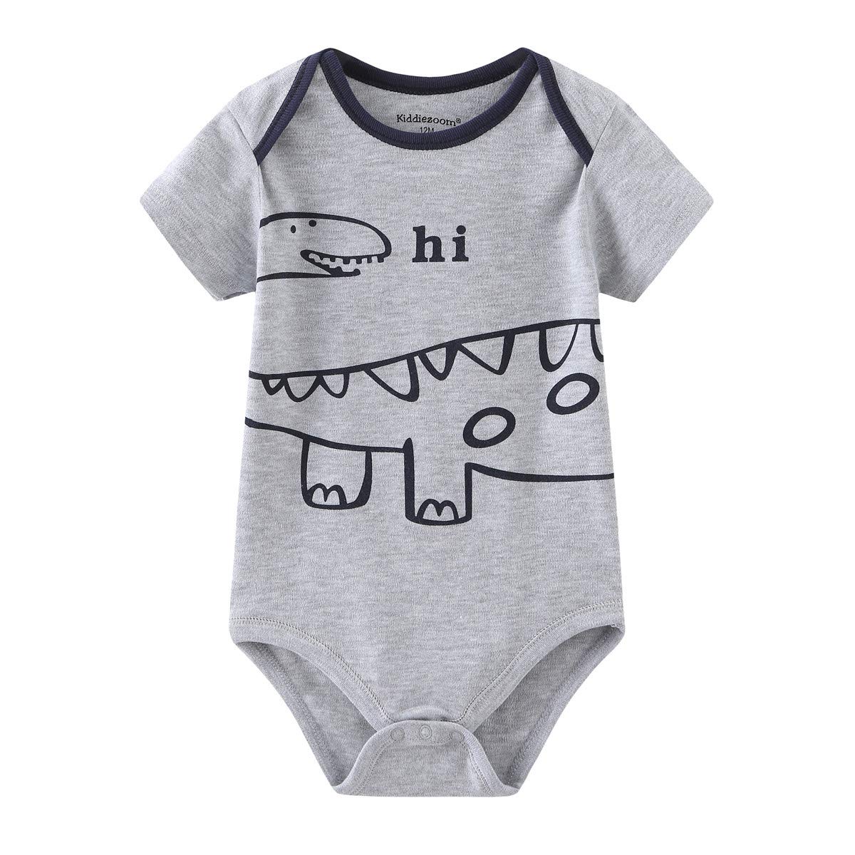 Kiddiezoom Newborn Baby Unisex Cotton One-Piece Bodysuits - Soft 5-Pack Baby Clothes Set for Boys & Girls - Perfect Baby Shower Gift & Everyday Wear