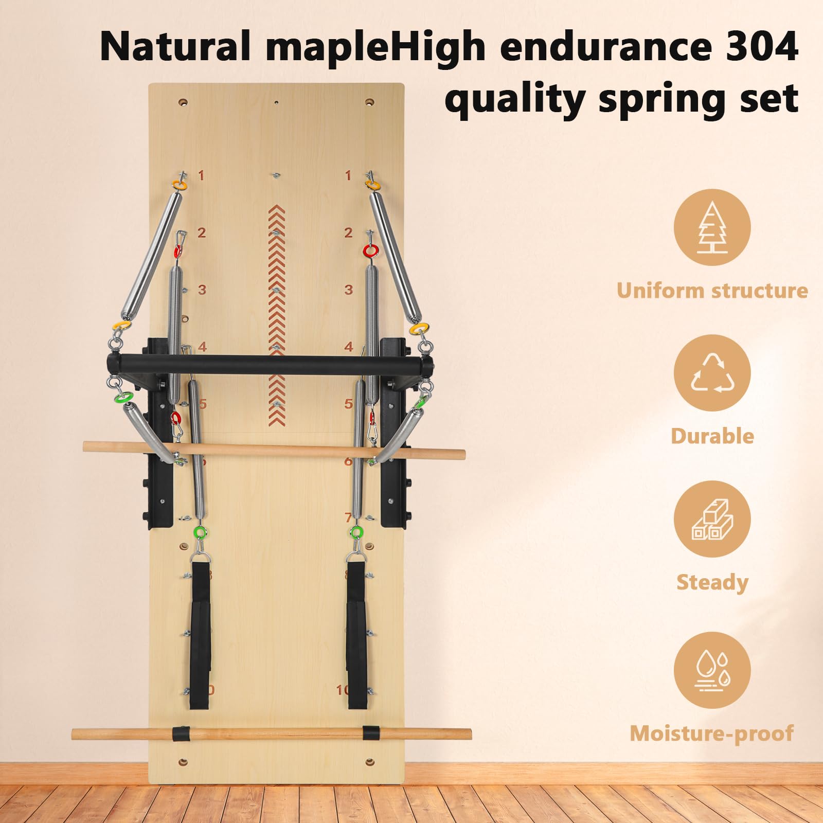 Wall Mounted Pilates Springboard Reformer Machine - Home & Gym Exercise Equipment for Yoga, Pilates & Fitness Training - Perfect for Small Spaces & Full-Body Workouts