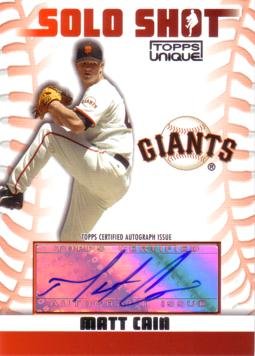 2009 Topps Unique Solo Shot #SSA-MCA Matt Cain Autographed Baseball Card - Rare Collectible for Sports Memorabilia Fans & MLB Enthusiasts (Perfect for Display, Trading, or Investment)