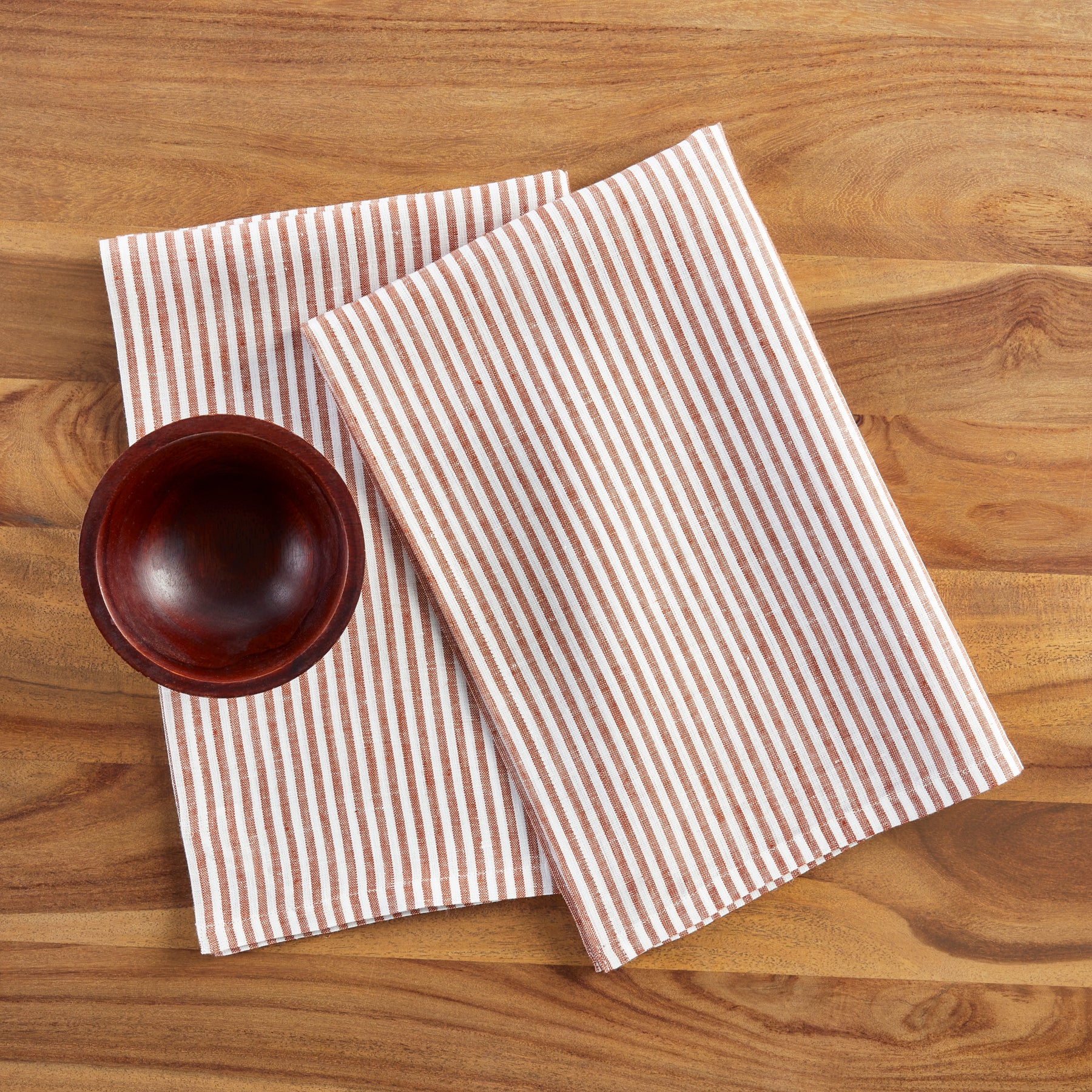 Premium Narrow Stripe Cotton Kitchen Towels - Set of 2 Absorbent Dish Towels for Drying Dishes & Cleaning - Soft & Durable for Everyday Kitchen Use