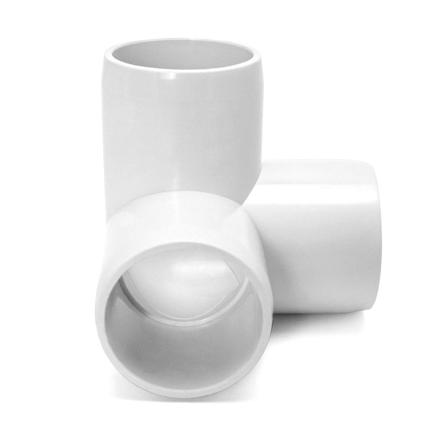 QWORK 8-Pack 1-1/4 Inch White PVC Tee Fitting Elbow Connectors - Furniture Grade for DIY Building, PVC Structures & Home Improvement Projects - Perfect for Plumbing, Furniture Making & Craft Projects