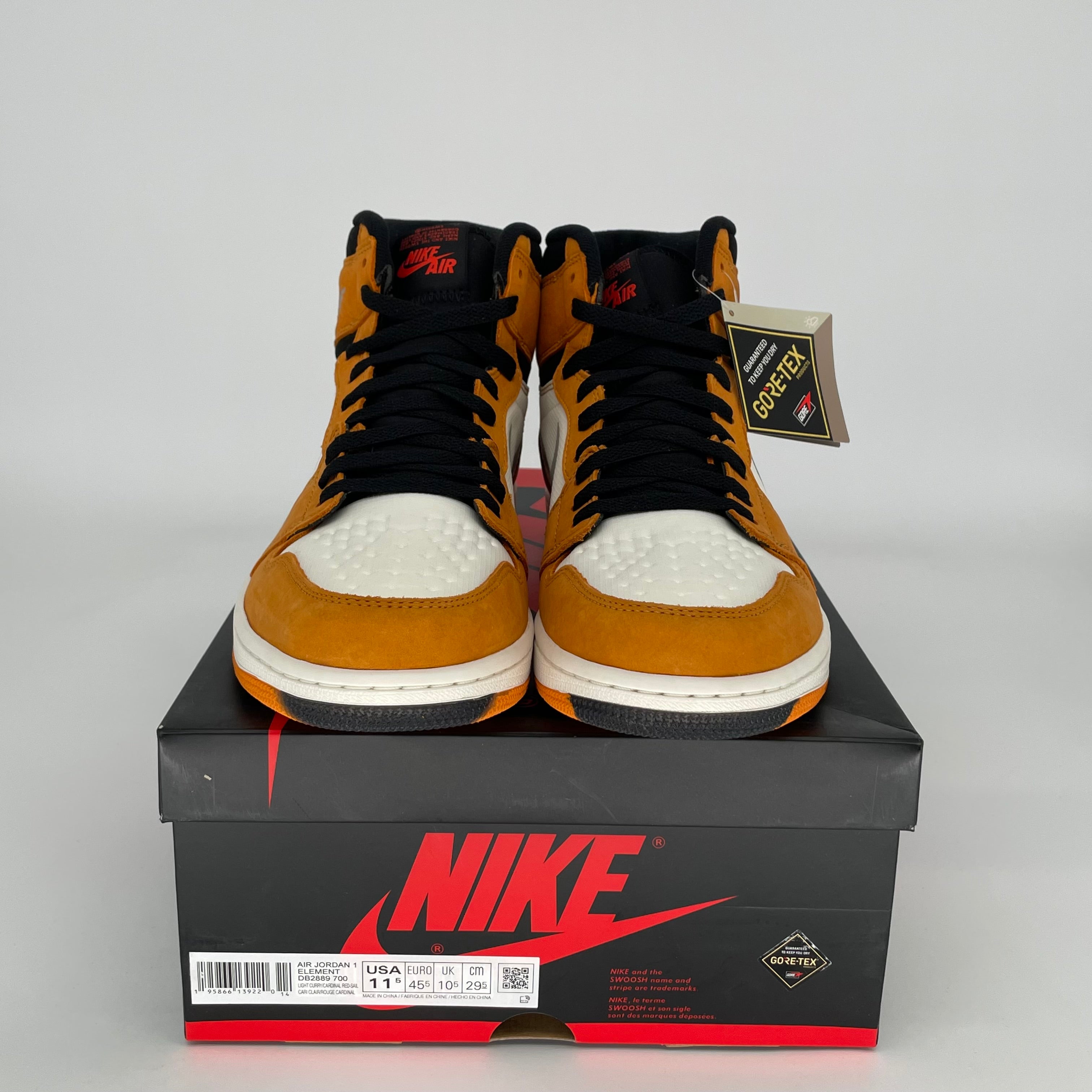 AIR JORDAN 1 GORE-TEX Light Curry Sneakers - Waterproof High-Top Basketball Shoes Size 11.5 (DB2889-700) - Perfect for Outdoor Sports & Urban Streetwear Fashion