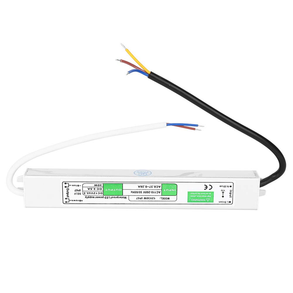 Waterproof LED Driver 110V-260V AC to 12V DC Power Supply Transformer - Outdoor Lighting, Computer Projects & LED Light Adapter for Garden, Patio, and Home Decoration