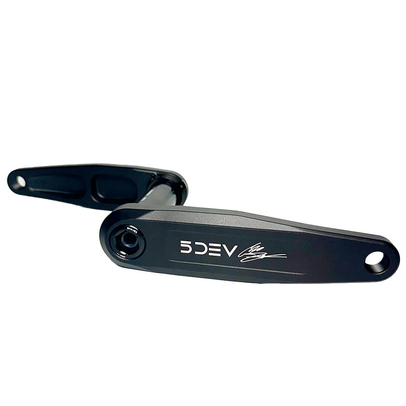 5Dev DH/Freeride Mountain Bike Cranks - 155mm DUB Spindle - Black - Perfect for Downhill & Freeride Biking Adventures