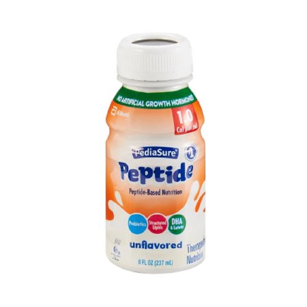 Pediasure Peptide 1.0 Unflavored Nutritional Drink - 24 Pack (8oz Bottles) for Kids with Feeding Tubes or Digestive Issues - Ideal for Pediatric Nutrition Support at Home or Hospital