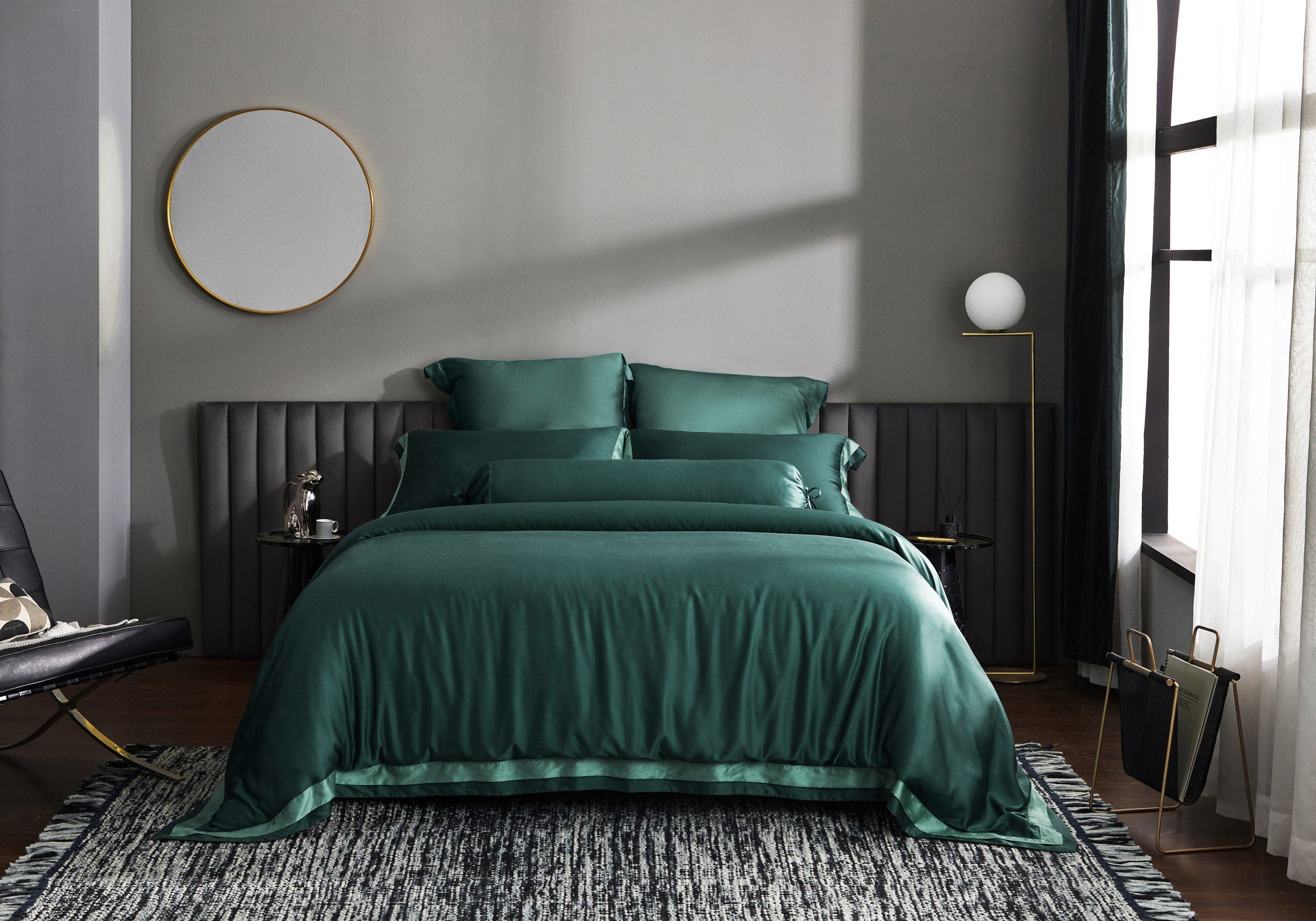 Premium TENCEL™ LF Duca Emerald Fitted Sheet Set - Queen Size Luxury Bedding for Hotels & Upscale Homes - Soft, Breathable & Wrinkle-Resistant Sheets for Ultimate Comfort