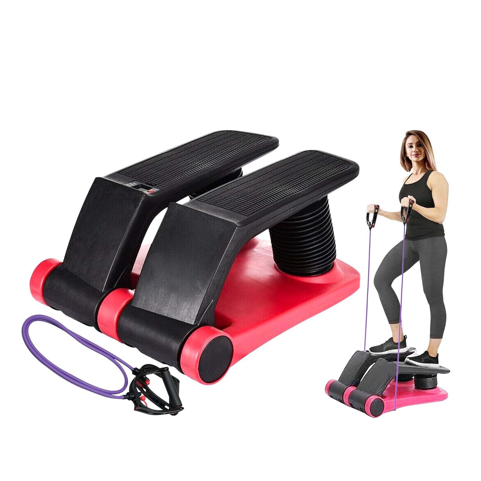 Stepper Climber Fitness Machine - Adjustable Cardio Stair Stepper with Resistance Bands & Comfortable Foot Pedals | Home Gym Equipment for Full-Body Workout, Weight Loss & Aerobic Exercise