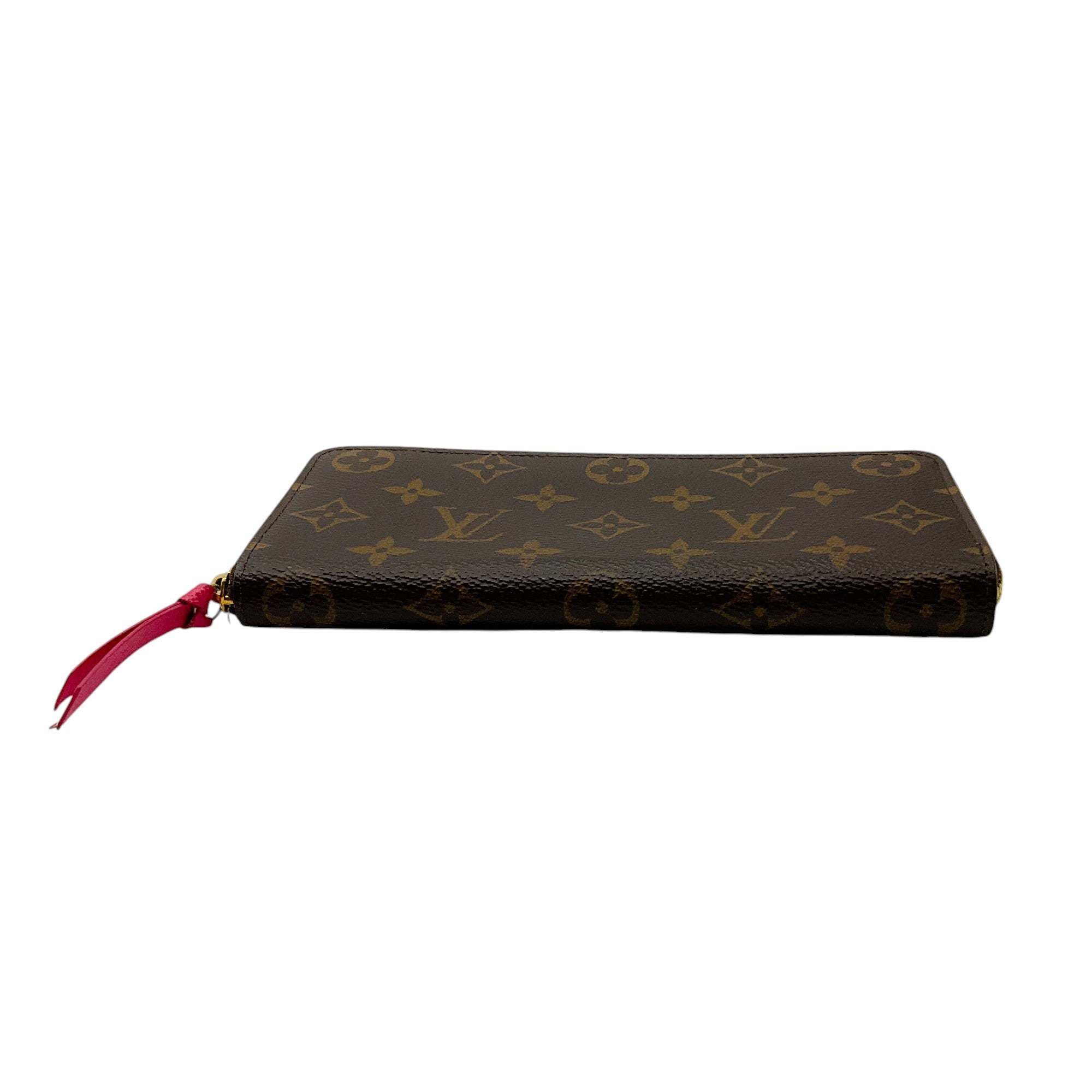 Louis Vuitton Monogram Canvas Clemence Wallet in Brown & Fuchsia - Luxury Designer Wallet for Women, Perfect for Everyday Use & Gift Giving