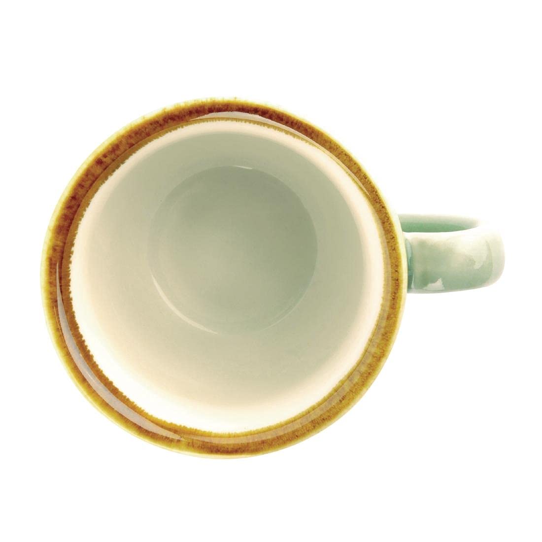 Premium Kiln Espresso Cup Set - 3oz (85ml) Ceramic Coffee & Tea Cups - 6pc Moss Green Tableware for Home, Café & Restaurant Use