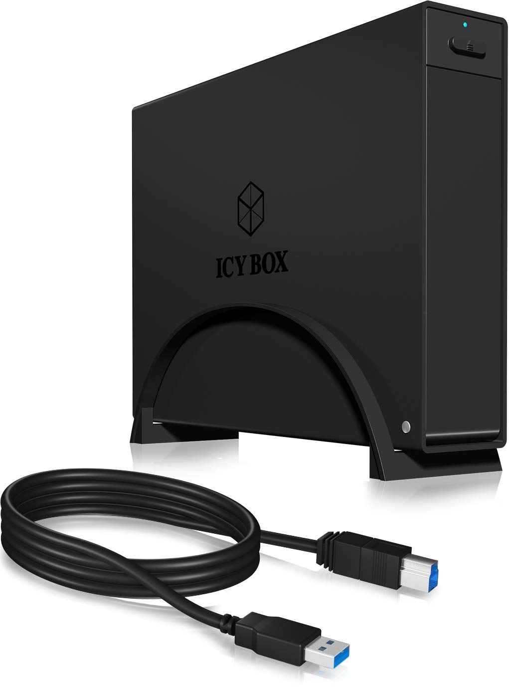 ICY Box IB-366StU3+B USB 3.0 Speichergehäuse für 2,5/3,5 Zoll Festplatten - Externes HDD/SSD Gehäuse mit UASP, ideal für Backup, Datenspeicherung und Erweiterung