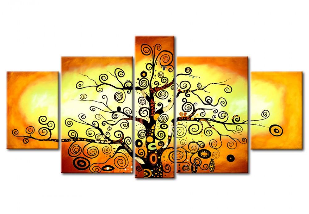5 Piece Canvas Paintings - Tree of Life Abstract Acrylic Wall Art Set, Large Modern Home Decor for Living Room, Bedroom & Office - Ready to Hang Stretched Framed Canvas Artwork