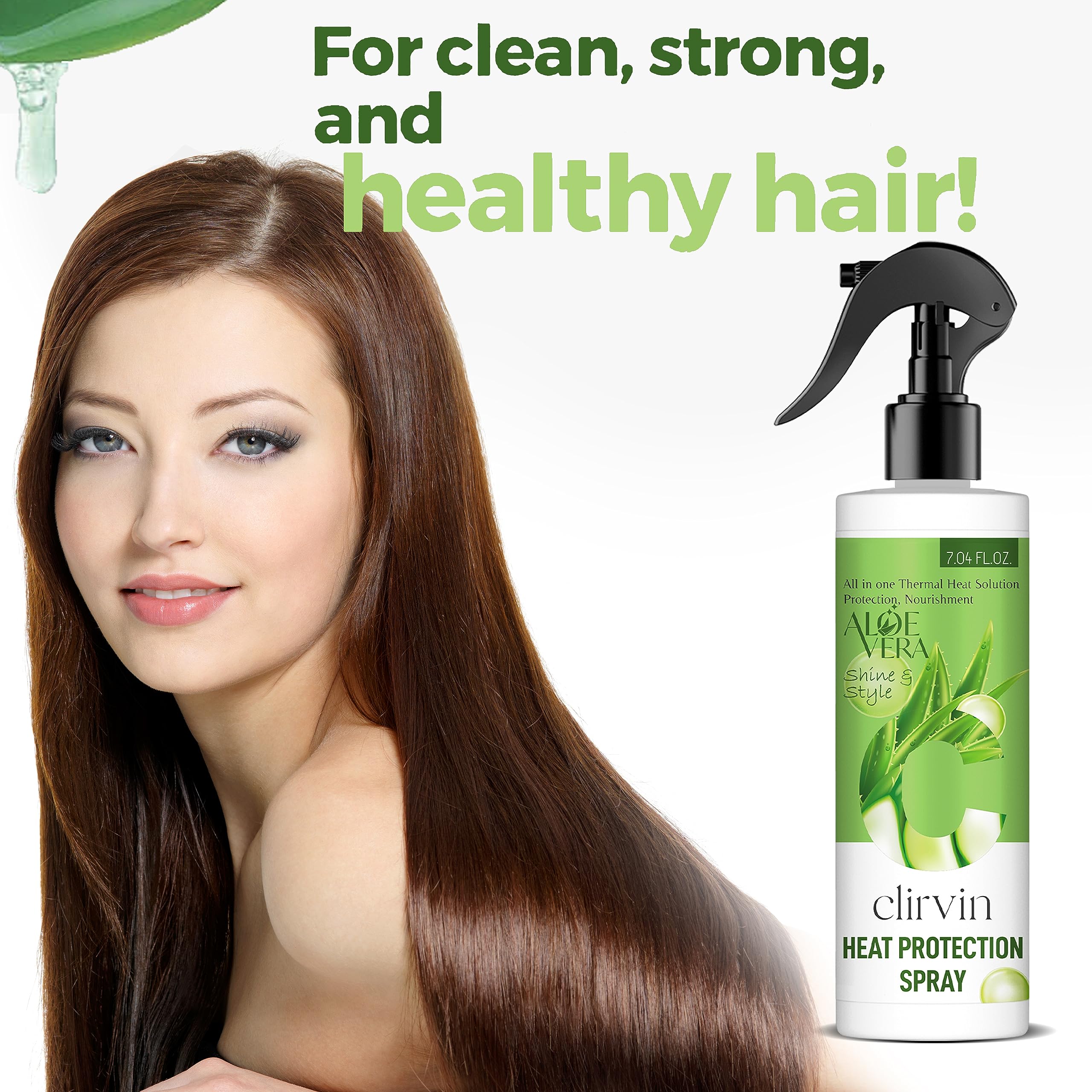 Clirvin Heat Protectant Spray for Hair Straightening & Styling - 600ml Thermal Protection Spray for Men & Women - Prevents Heat Damage from Flat Irons & Blow Dryers - Salon Quality Hair Care for Smooth, Shiny Hair