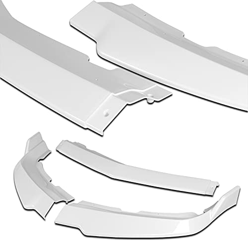 HYPERSPEED 3PCS Front Bumper Spoiler Lip - STP Style ABS Body Kit for 2011-2014 Dodge Charger | Painted White Car Exterior Accessories | Splitter Trim Protection | Enhances Aerodynamics & Sporty Look for Street Racing & Car Shows