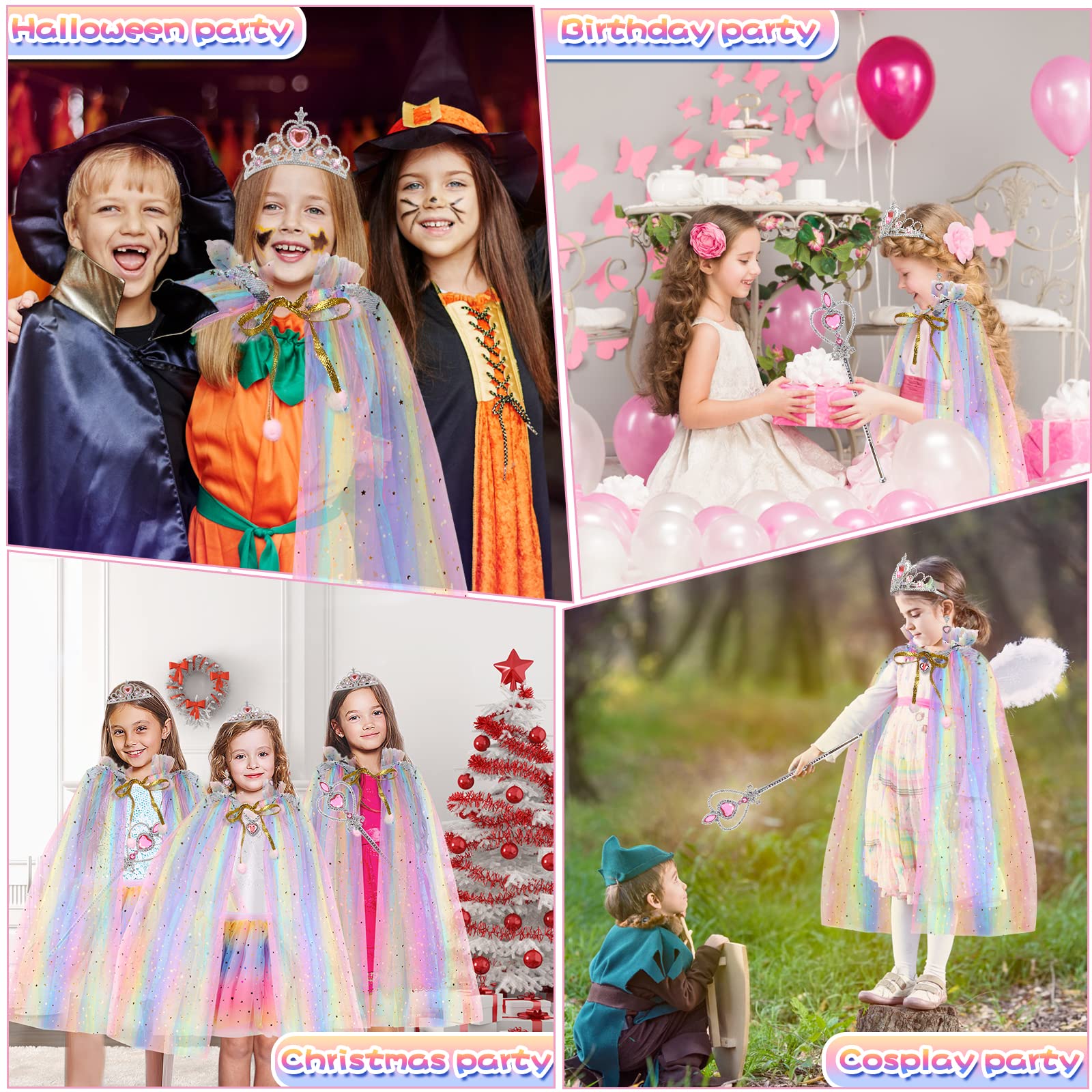**Princess Dress for Girls 4-6 Years Old | Elegant Cape & Skirt Costume Set | Perfect Easter & Birthday Gift for Toddlers | Dress-Up Play, Birthday Parties & Photo Shoots**