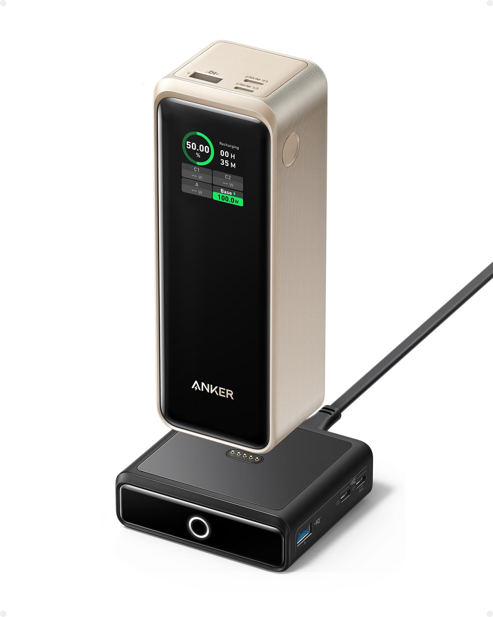 Anker Prime 27,650mAh 250W Portable Charger - 3-Port Fast Charging Power Bank for MacBook Pro/Air, iPhone 16/15/14, Samsung Galaxy - TSA Approved Travel Charger with Smart App Control | Perfect for Business Trips, Camping & Emergency Power Backup