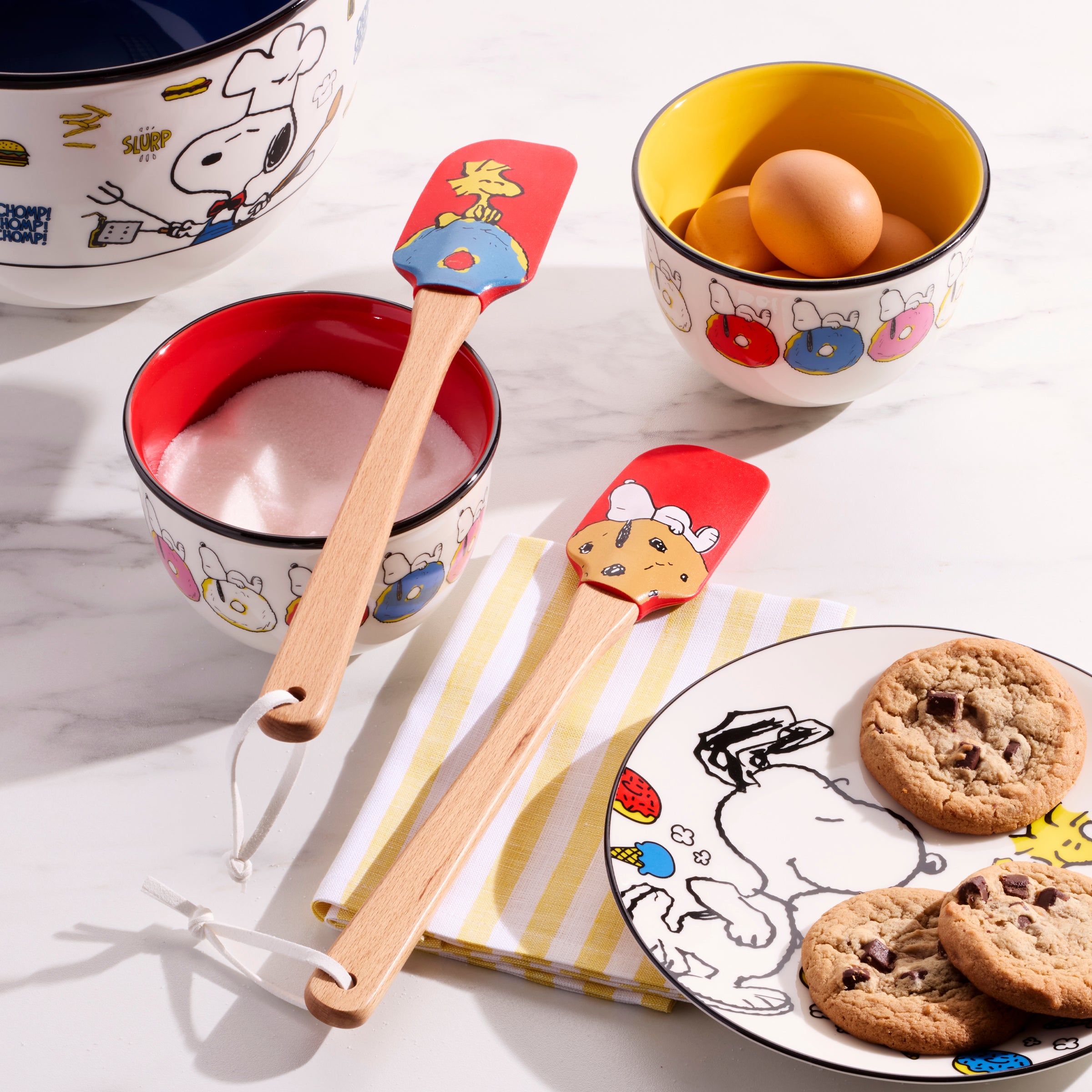 Chef Snoopy Red Spatulas Set of 2 - Non-Stick Kitchen Utensils for Baking, Cooking & Flipping Pancakes