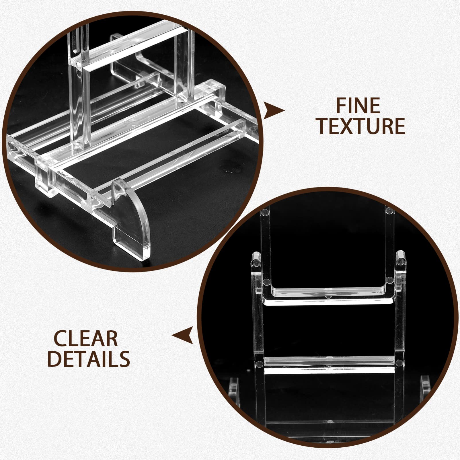 LIFKOME 5-Piece Acrylic Photo Frame Stand Set - Small Universal Tabletop Easel Display Holder for Pictures, Artwork, and Decorative Plates - Perfect for Desk, Shelf, or Home Decor Display