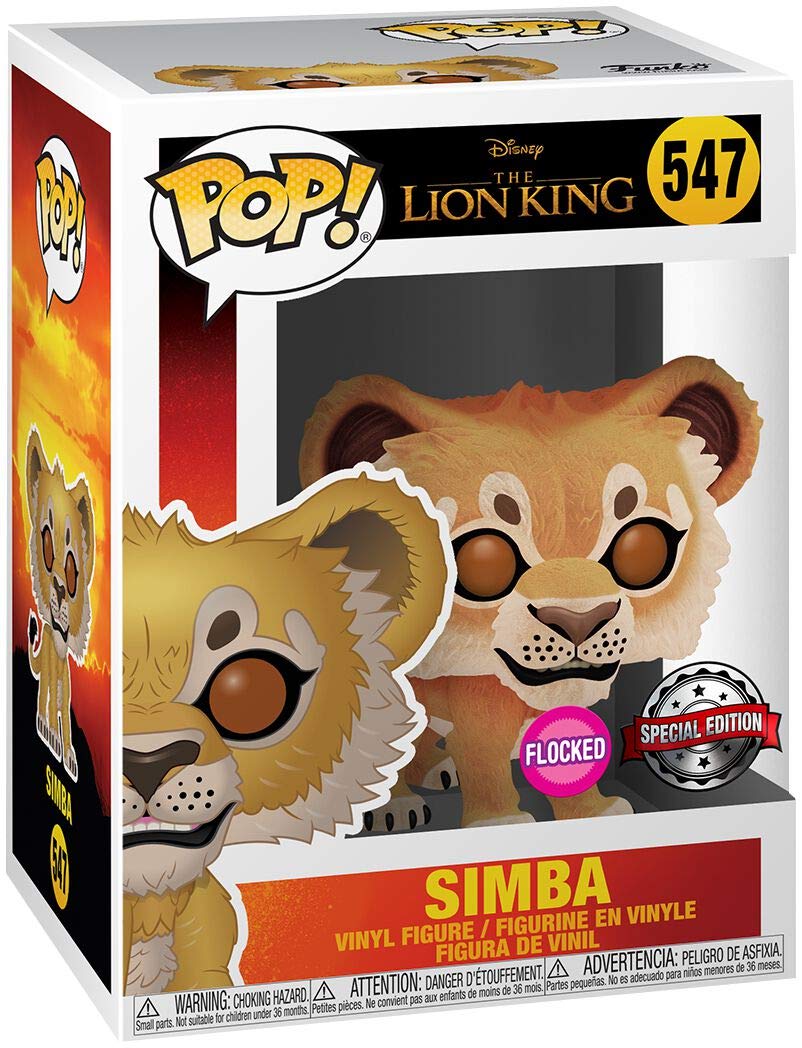 Funko Pop! Disney Lion King Simba #547 Flocked Exclusive Vinyl Figure – Limited Edition Collectible for Disney Fans & Lion King Lovers | Perfect for Home Decor, Office Display, and Gift Giving
