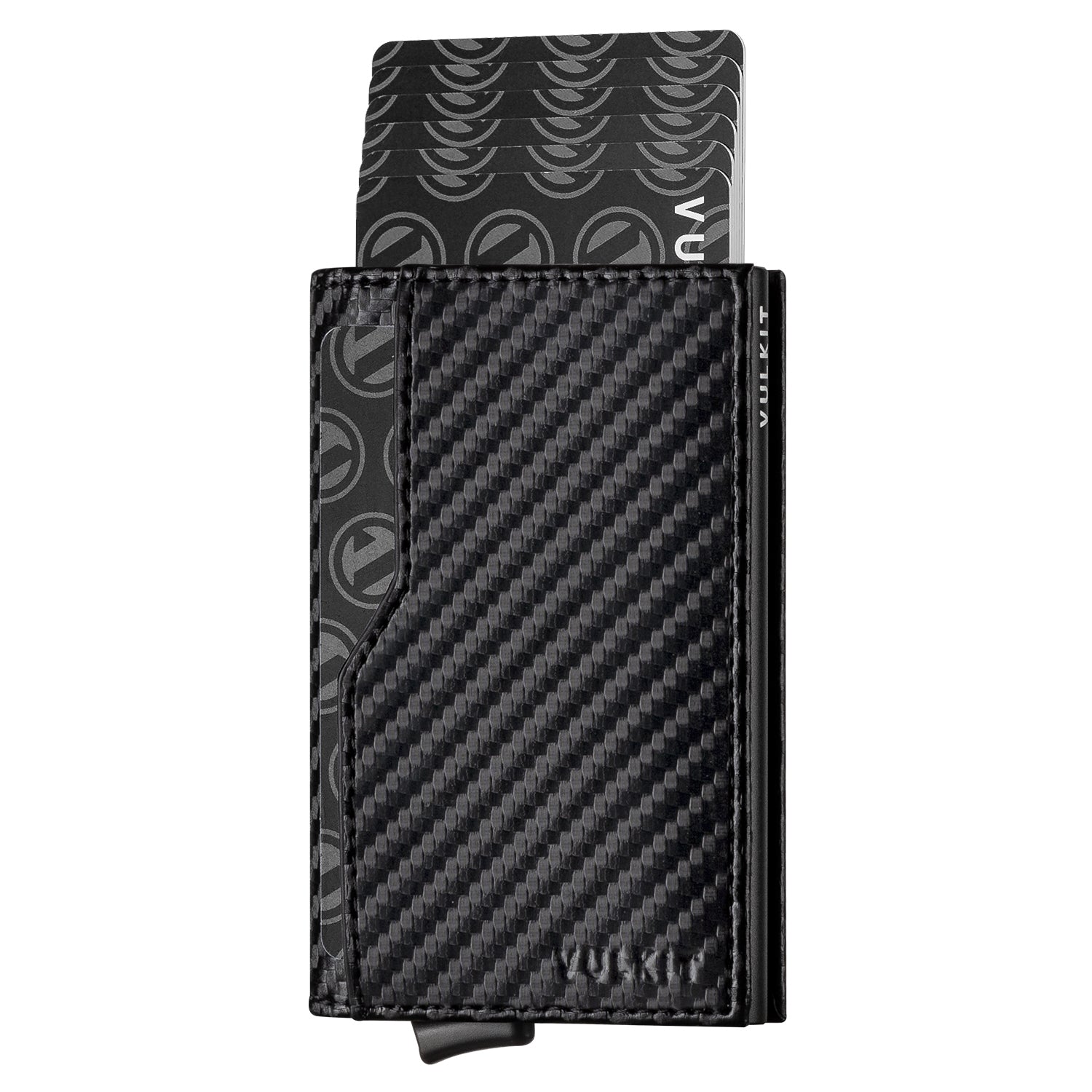 VC205 Men's RFID Blocking Leather Card Holder Wallet with Double ID Windows - Holds 12 Cards, Slim & Secure for Travel, Business & Everyday Use