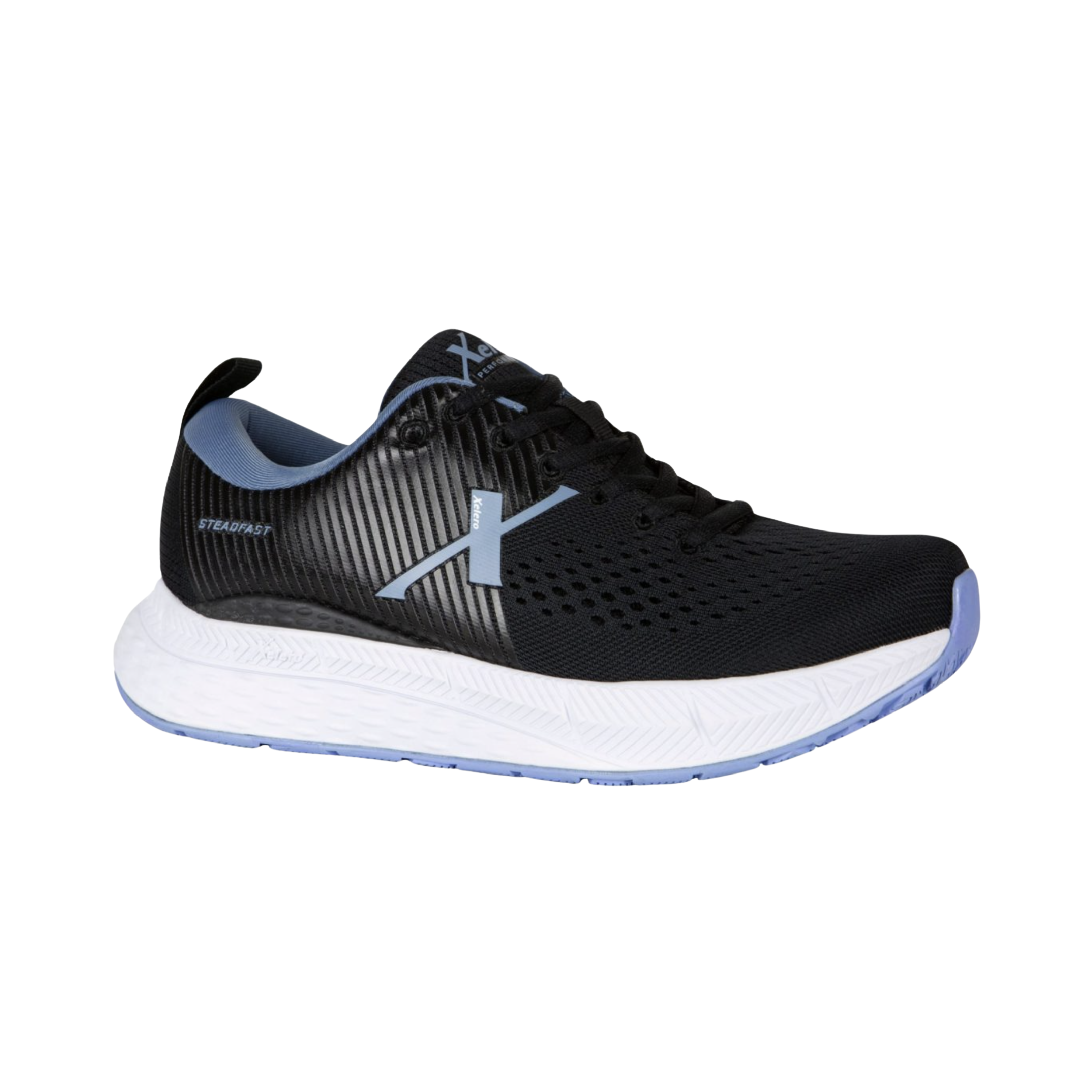 Women's Steadfast Black/Periwinkle Sneakers - Regular Width Comfortable Walking Shoes for Workout, Running & Daily Wear