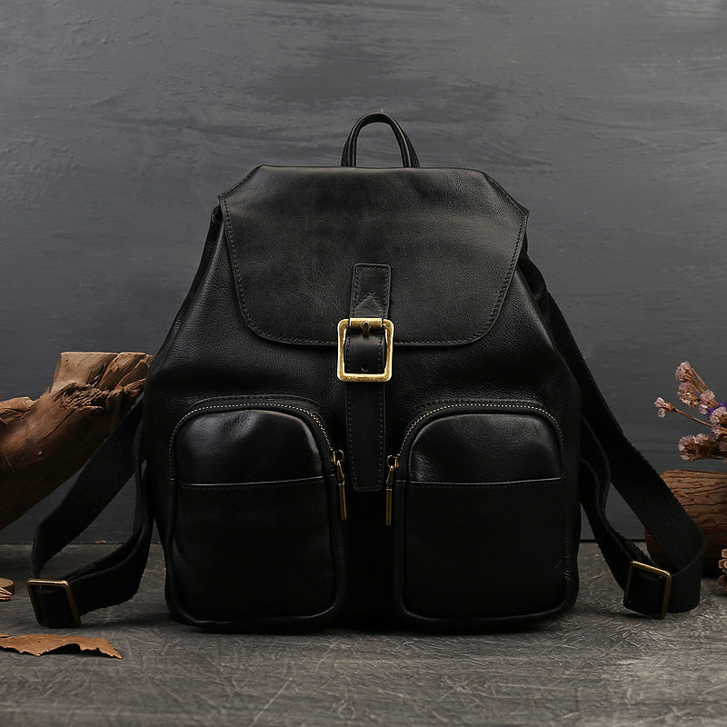 Genuine Leather Large Capacity Women's Backpack - Stylish & Durable Travel Bag for Work, College & Everyday Use