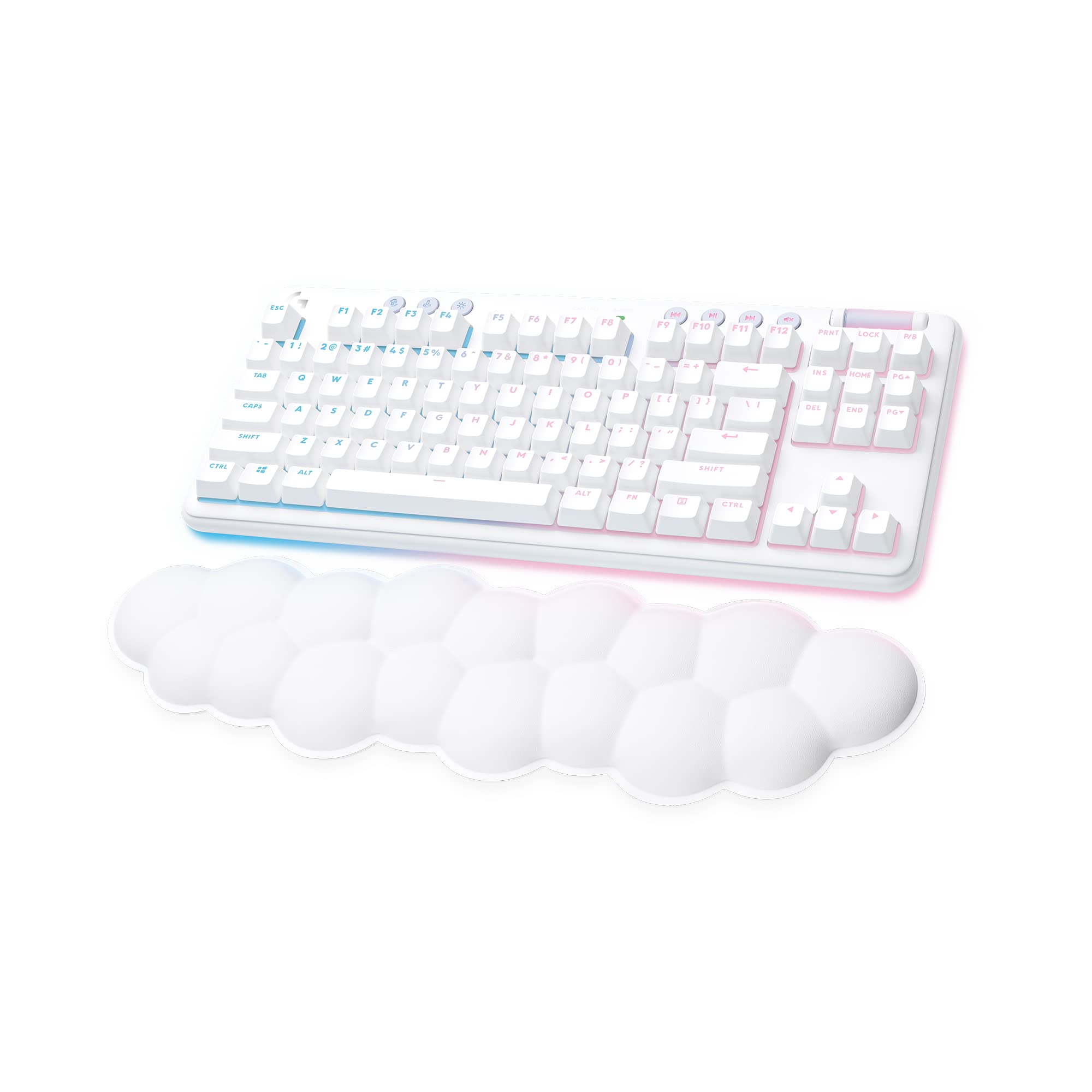 Logitech G715 Wireless Mechanical Gaming Keyboard - RGB Backlit, LIGHTSPEED Wireless, Tactile Brown Switches, Palm Rest Included - Compatible with PC & Mac (White Mist) - Perfect for Esports, Streaming & Office Work