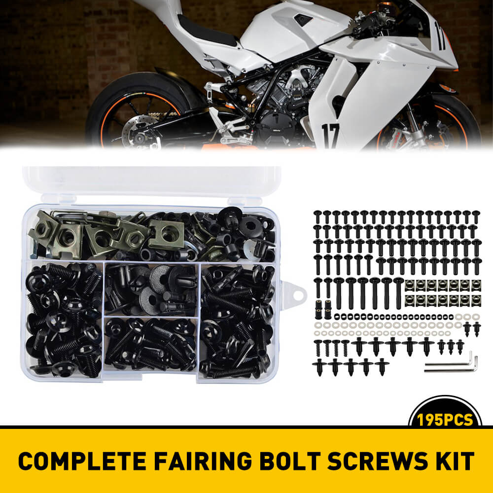 Universal Motorcycle Fairing Nut and Bolt Assortment Kit - Durable Fasteners for Motorcycle Body Panels & Accessories - Perfect for Repair, Customization & Maintenance