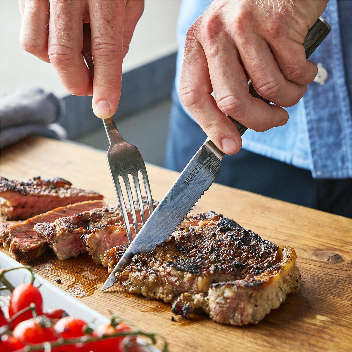 Bobby Flay by GreenPan 13-Piece Stainless Steel Knife Block Set - Premium Kitchen Knives for Chefs & Home Cooking, Perfect for Slicing, Dicing & Chopping Vegetables, Meat & Fruits