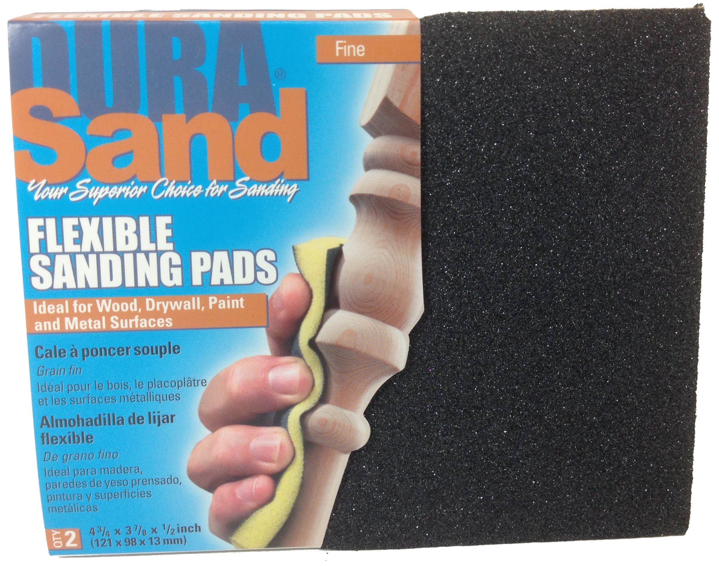 2-Pack Black Foam Sanding Sponge with Dual Grit Sides (Fine) - Perfect for Woodworking, Drywall Sanding & DIY Home Projects