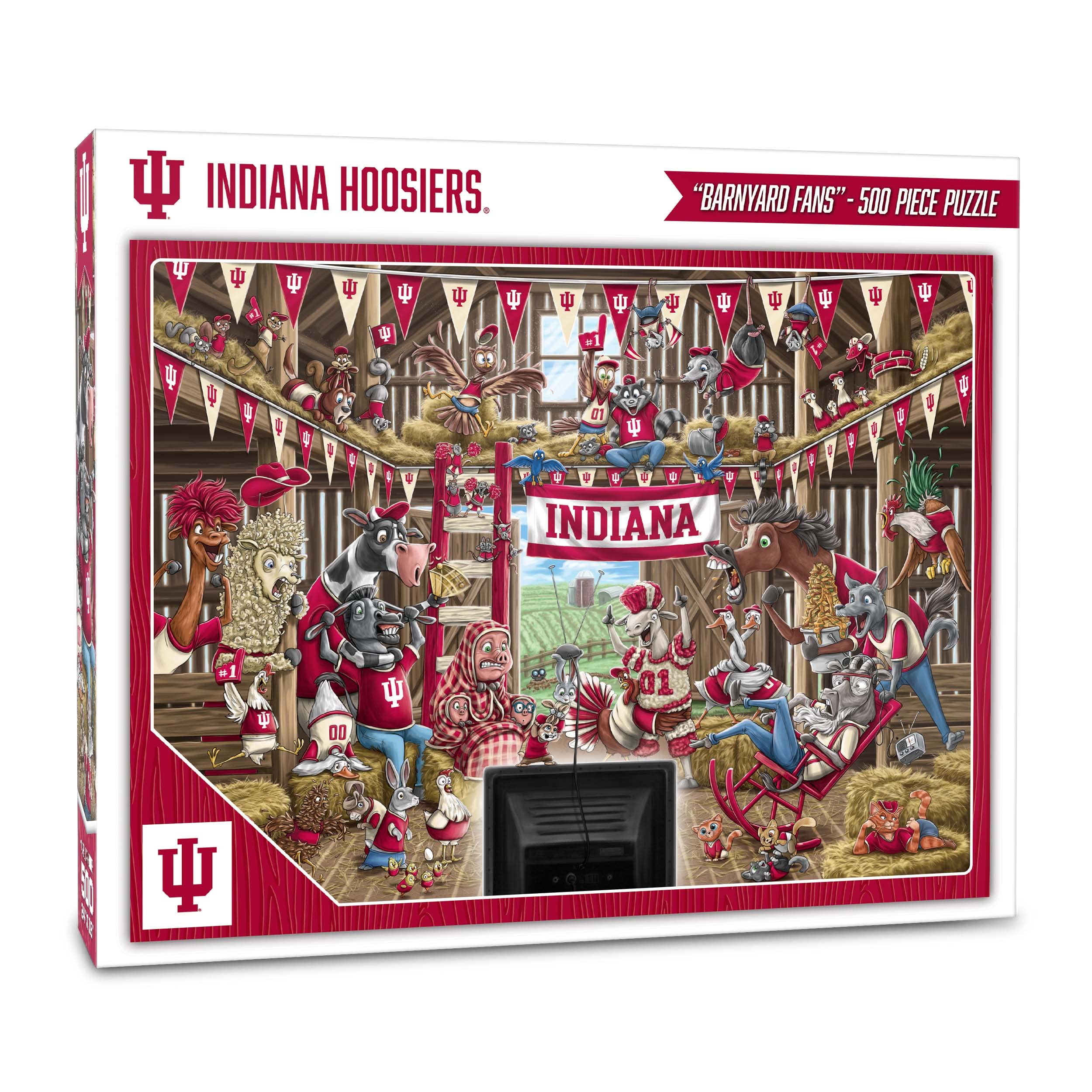 YouTheFan NCAA Indiana Hoosiers 500-Piece Puzzle for Adults - College Sports Team Jigsaw Puzzle for Game Room Decor, Family Game Night & Fan Gifts