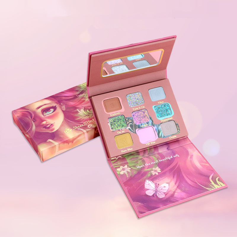 SheenEffect X NIKESANSAN Dream Love Chameleon Eyeshadow Palette - 12 Highly Pigmented Colors, Long Lasting Makeup for Day & Night Looks - Perfect for Parties, Weddings and Special Occasions