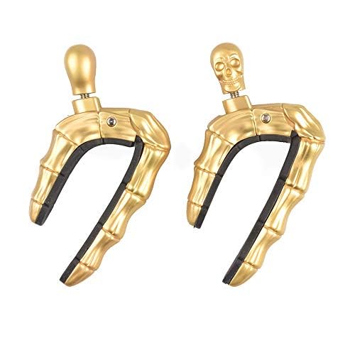 Premium Skull Knob Guitar Capo - Universal Fit for 4, 5, 6 & 12 String Instruments - Electric, Acoustic, Classical Guitar, Bass, Ukulele, Mandolin & Banjo (Gold) - Perfect for Live Performances, Studio Recording & Practice Sessions