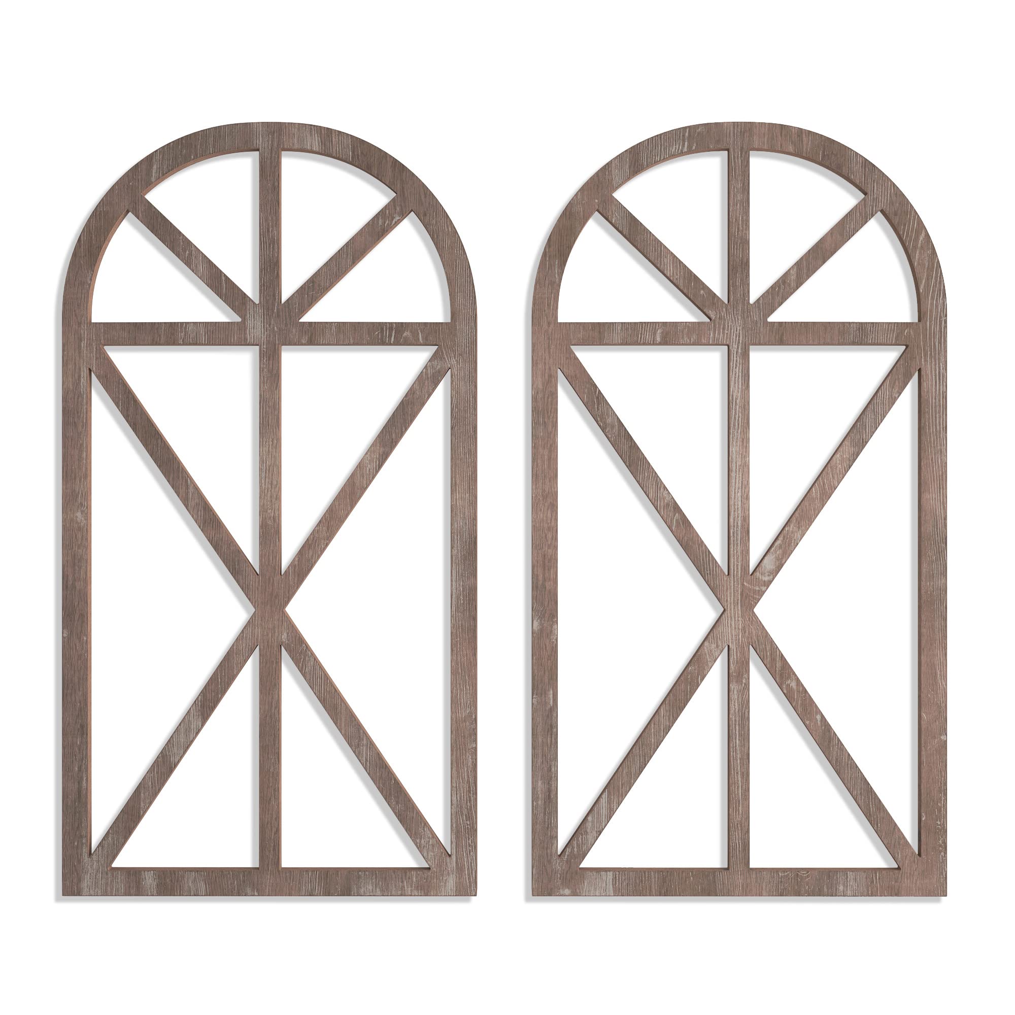 Barnyard Designs 15.75x31.5 Rustic Window Frame Wall Decor - Vintage Farmhouse Style Wooden Window Wall Hanging for Bedroom, Living Room & Country Home Decor (Brown) | Perfect for Farmhouse, Cottage & Rustic Interior Design