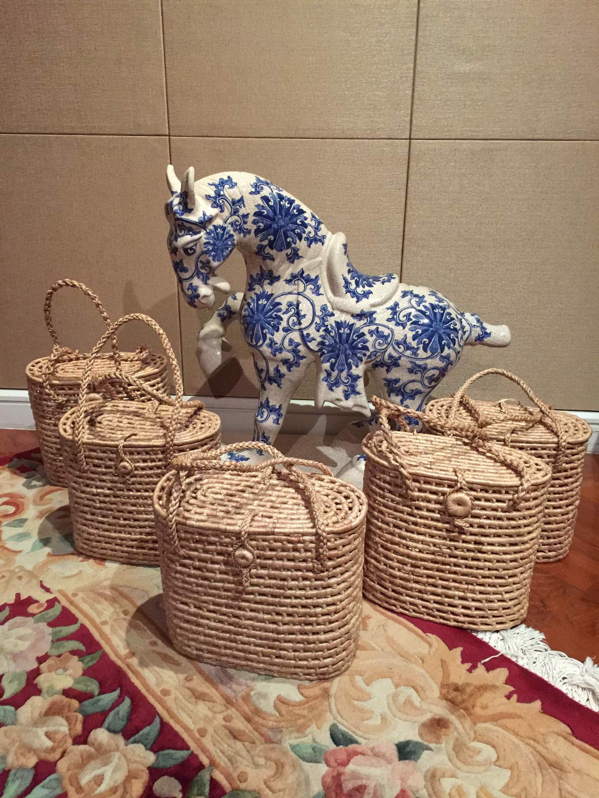 Stylish Handwoven Straw Tote Bag with Top Handles - Eco-Friendly Summer Beach Bag for Women, Perfect for Shopping, Market & Picnic Use