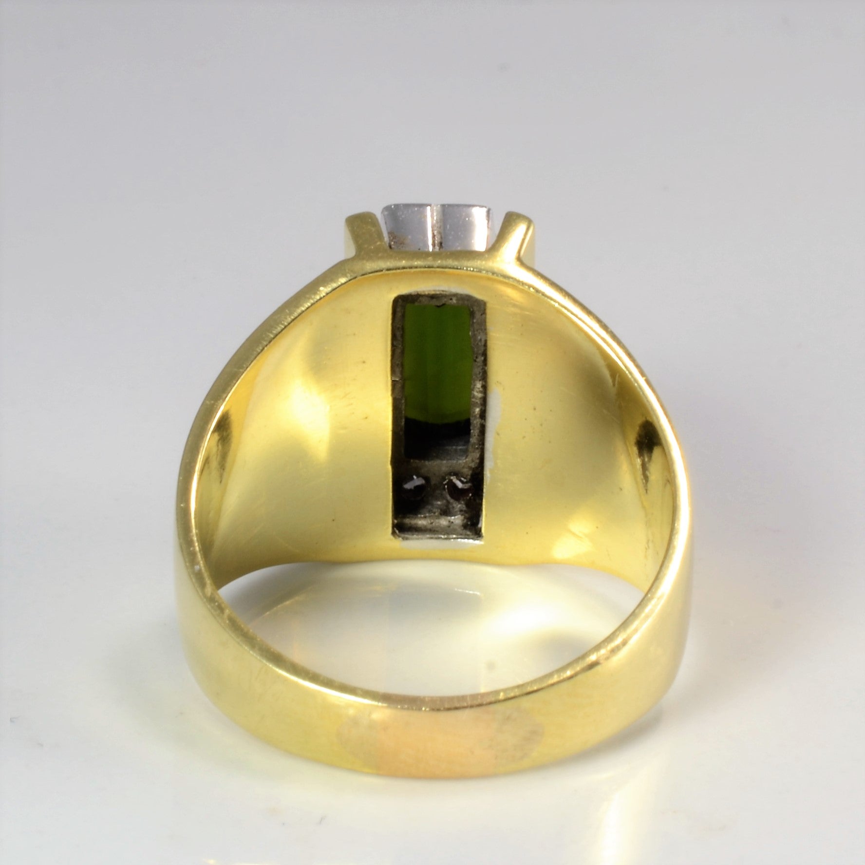 Exquisite Semi Bezel Tourmaline & Diamond Ring | 0.06 ctw | Size 8 | Elegant Jewelry for Women | Perfect for Engagement, Anniversary & Special Occasions