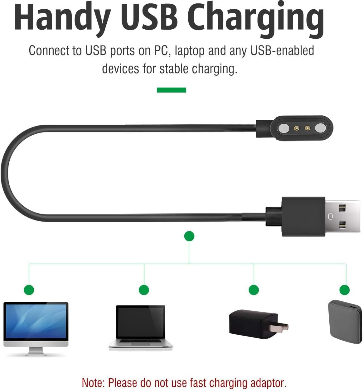 ECSEM Replacement Magnetic USB Charger for Purity K7 Open-Ear Headphones & Bone Conduction Earbuds - Wireless Charging Cable Compatible with K7 Series | Perfect for Gym, Running & Outdoor Activities