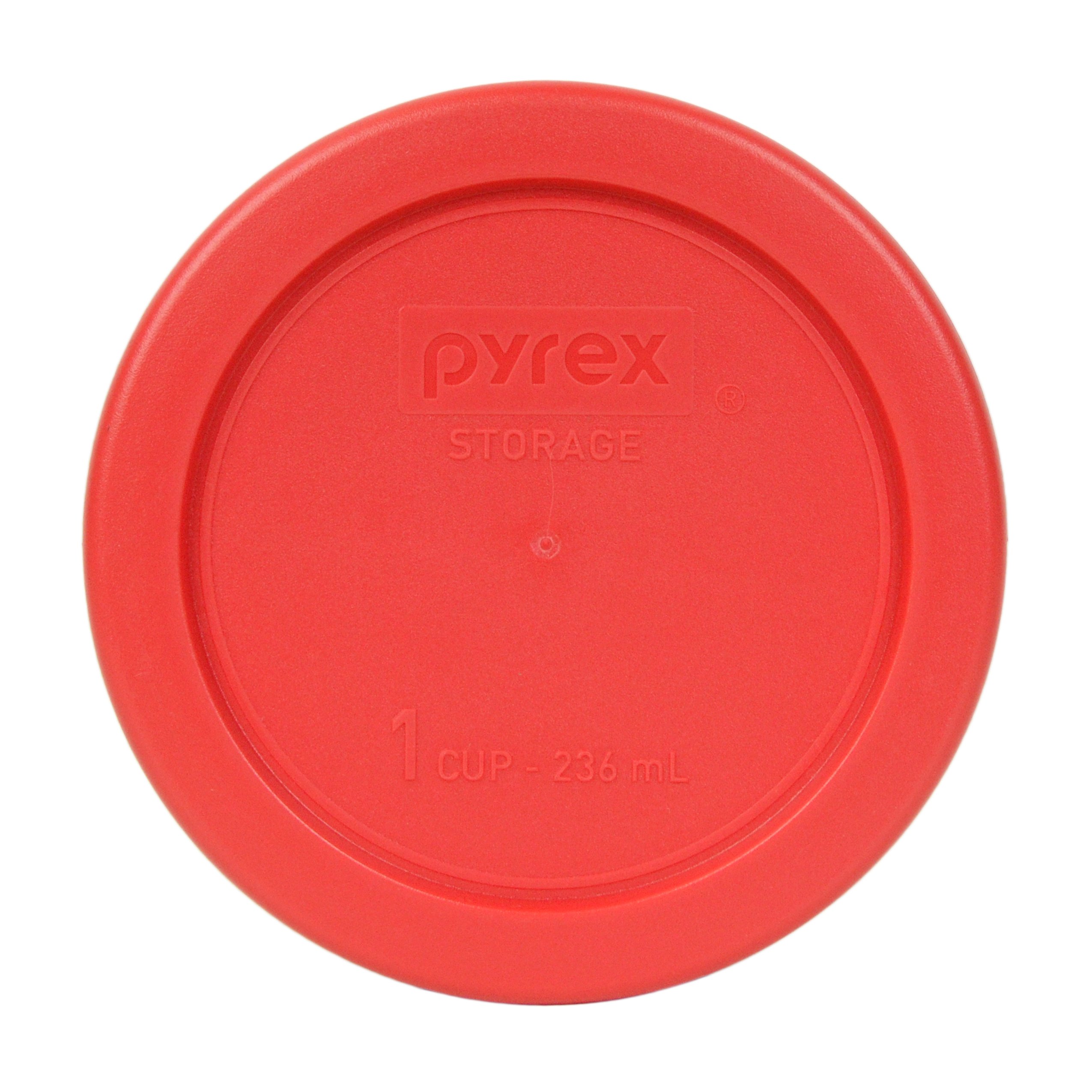 Pyrex 7202-PC 1 Cup Red Round Plastic Food Storage Container with Lid | BPA-Free, Microwave & Dishwasher Safe | Made in USA | Perfect for Meal Prep, Leftovers & Pantry Organization