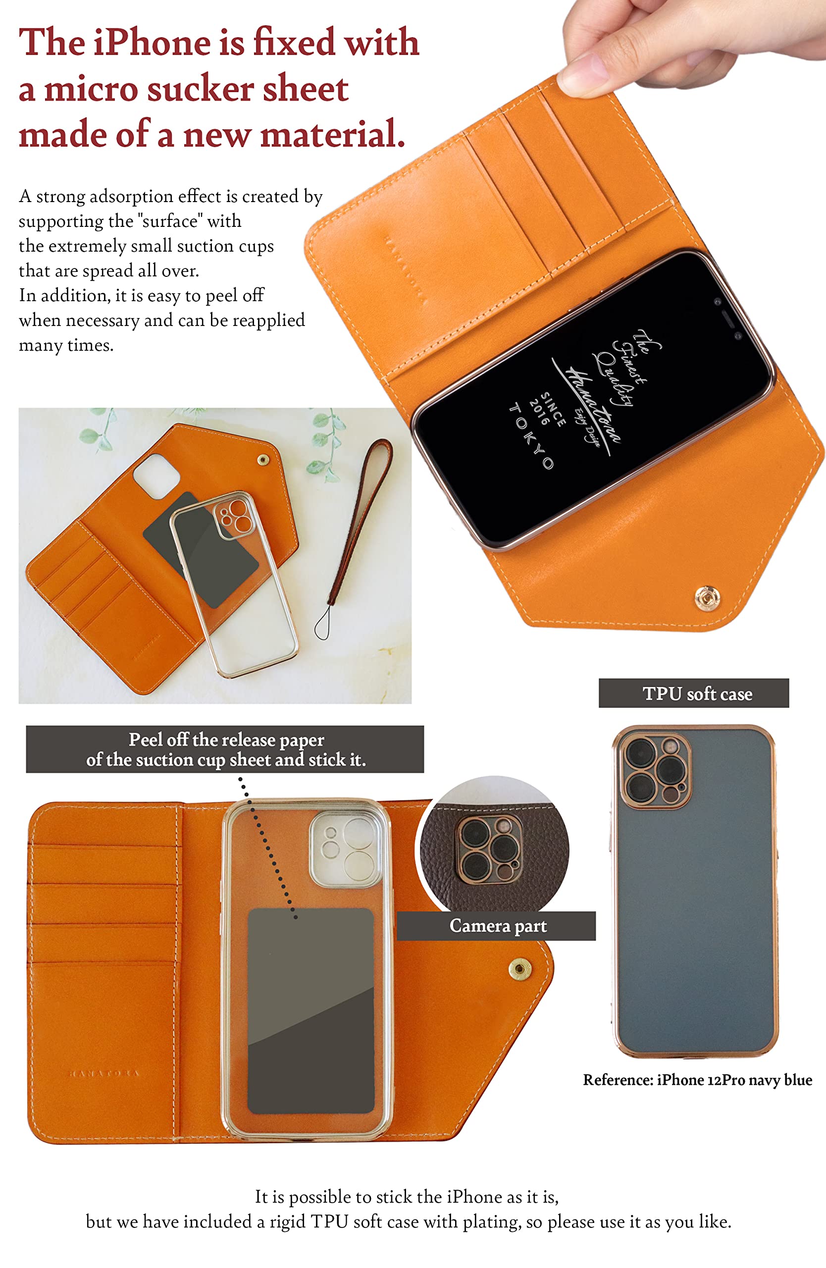 Premium Leather iPhone 12 Pro Max Wallet Case - 3-in-1 Tri-Fold Design with Card Holder & RFID Protection - Slim Luxury Phone Cover for Women & Men (WH-12PROMAX-ICYBLUE) - Perfect for Work, Travel & Everyday Use