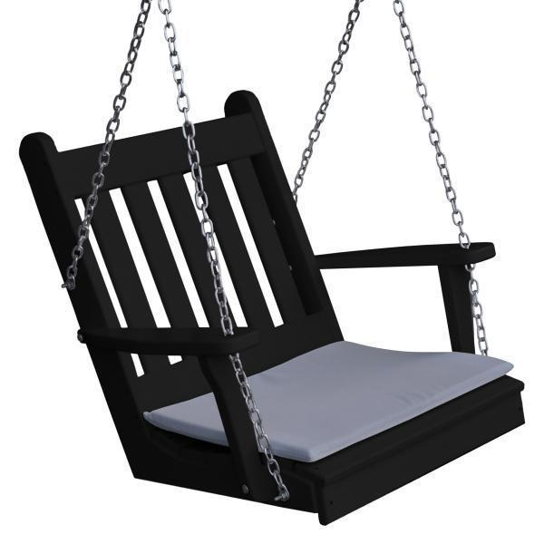 Traditional English Style Poly Rattan Swing Chair - A&L Furniture for Patio, Garden, or Porch Relaxation