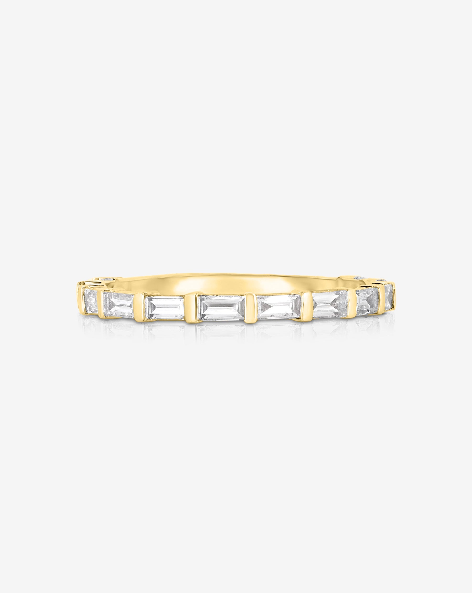 3/4 Carat Diamond Baguette Bar Band Ring for Women - Elegant Stackable Wedding & Anniversary Jewelry Gift