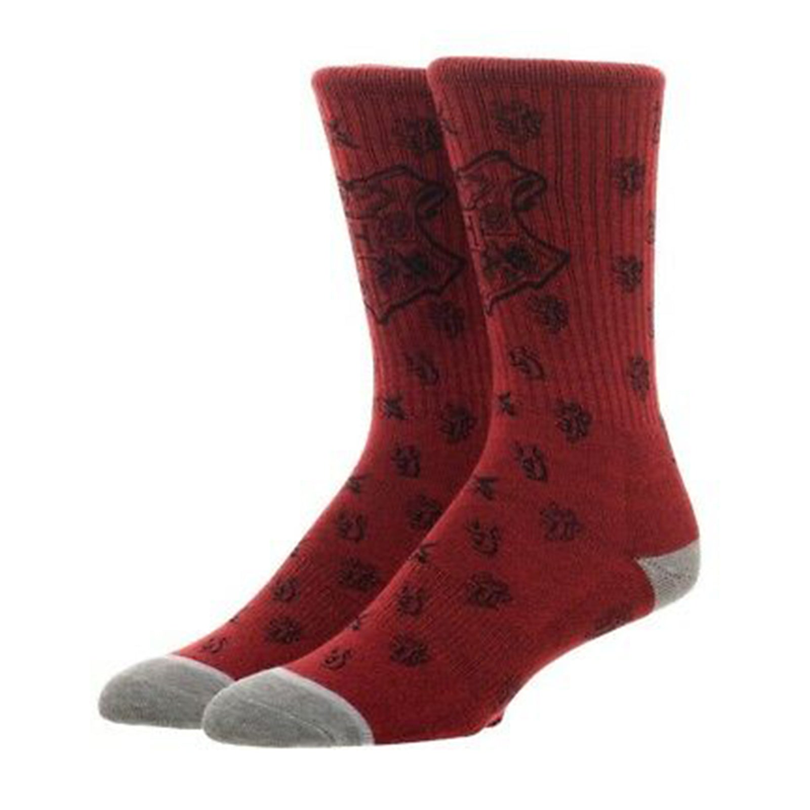 Harry Potter Hogwarts Waterprint Red Crew Socks - Official Licensed Merchandise for Fans & Gift Ideas - Perfect for Cosplay, Movie Nights & Potterhead Collections