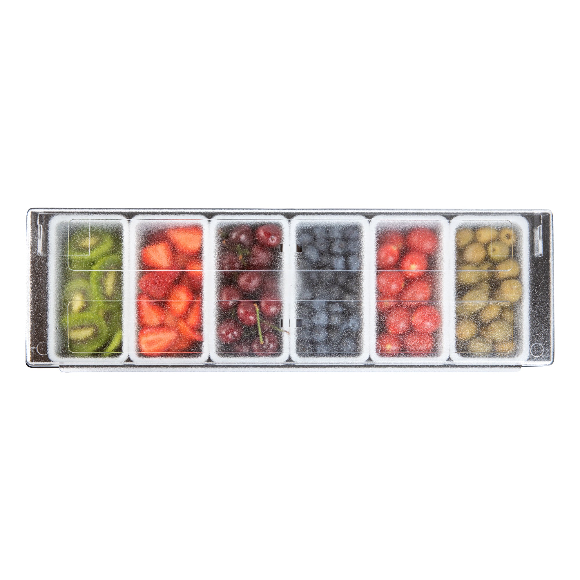 6-Compartment Black Plastic Condiment Caddy Organizer - 19.5