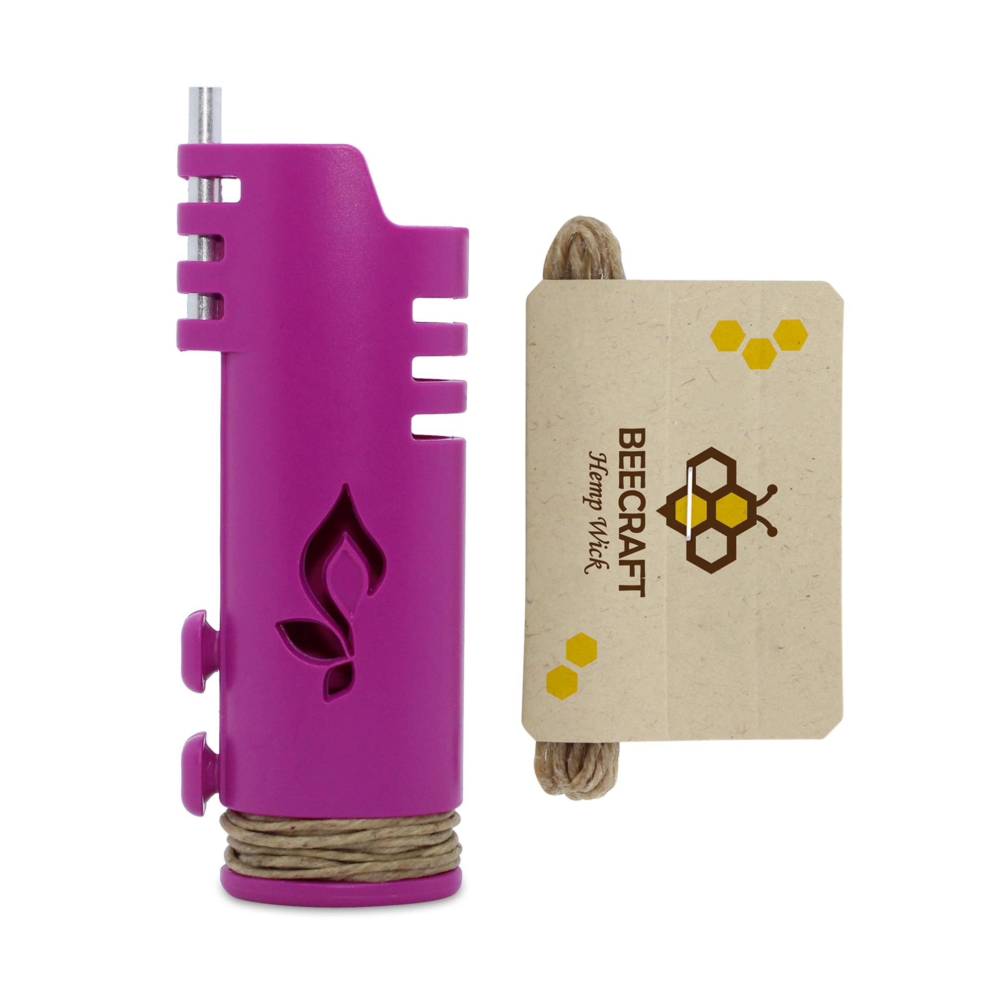 Organic Hemp Wick Lighter Wrapper (Purple) - 5 FT Beeline Hemp Wick for Slow Burning, Clean Flame - Perfect for Candles, Smoking Accessories & Herbal Use