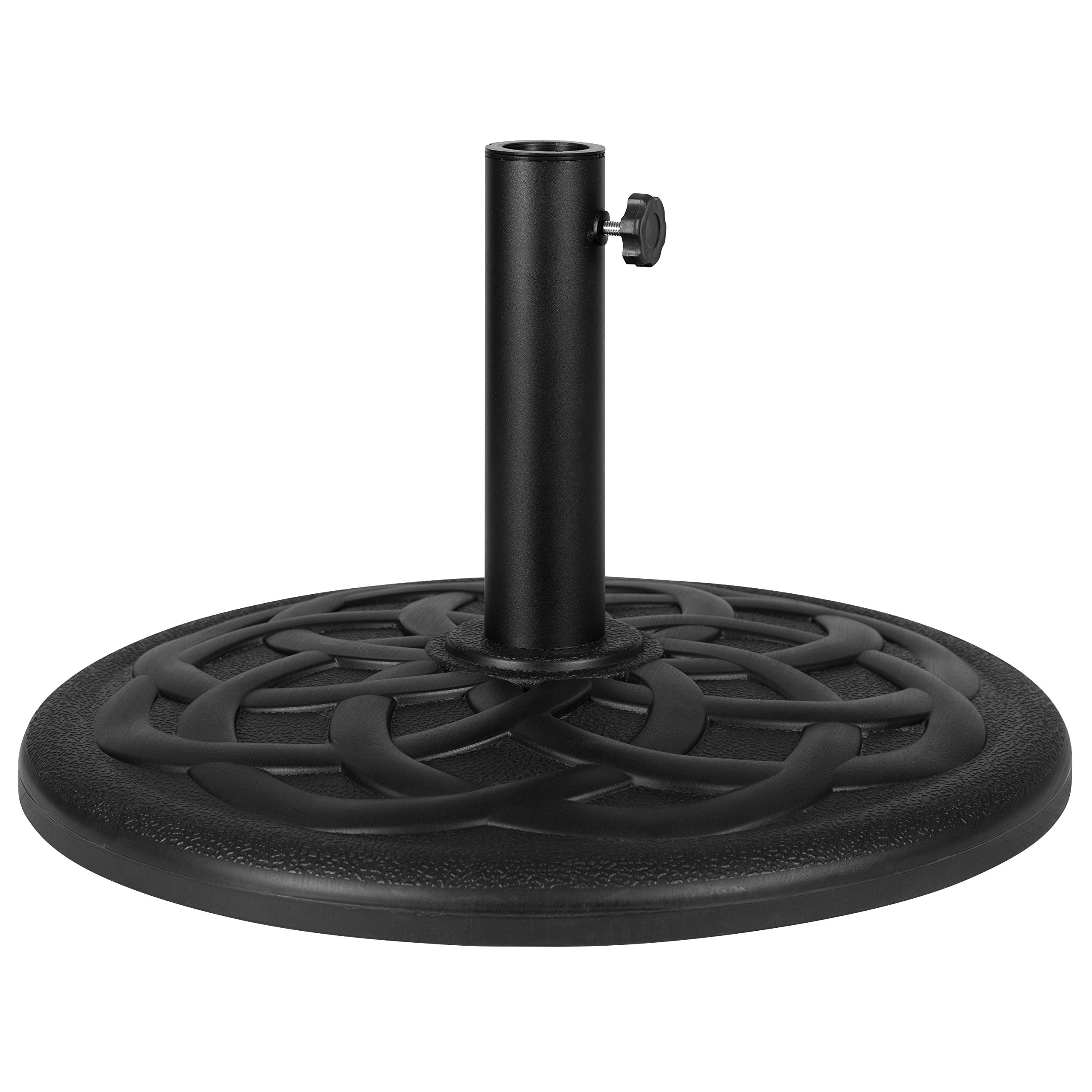 Flash Furniture 9 FT Round Patio Umbrella with Crank & Tilt - Navy Blue Outdoor Market Umbrella with Heavy Duty Base for Pool, Deck, Garden, and Backyard