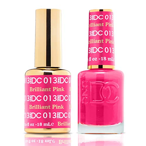 DnD DC Gel Nail Polish Set - Brilliant Pink #013 UV LED Gel & Matching Nail Polish (2x18ml) | Long-Lasting Manicure for Home & Salon Use | Perfect for Nail Art, DIY Gel Extensions & Professional Nail Services