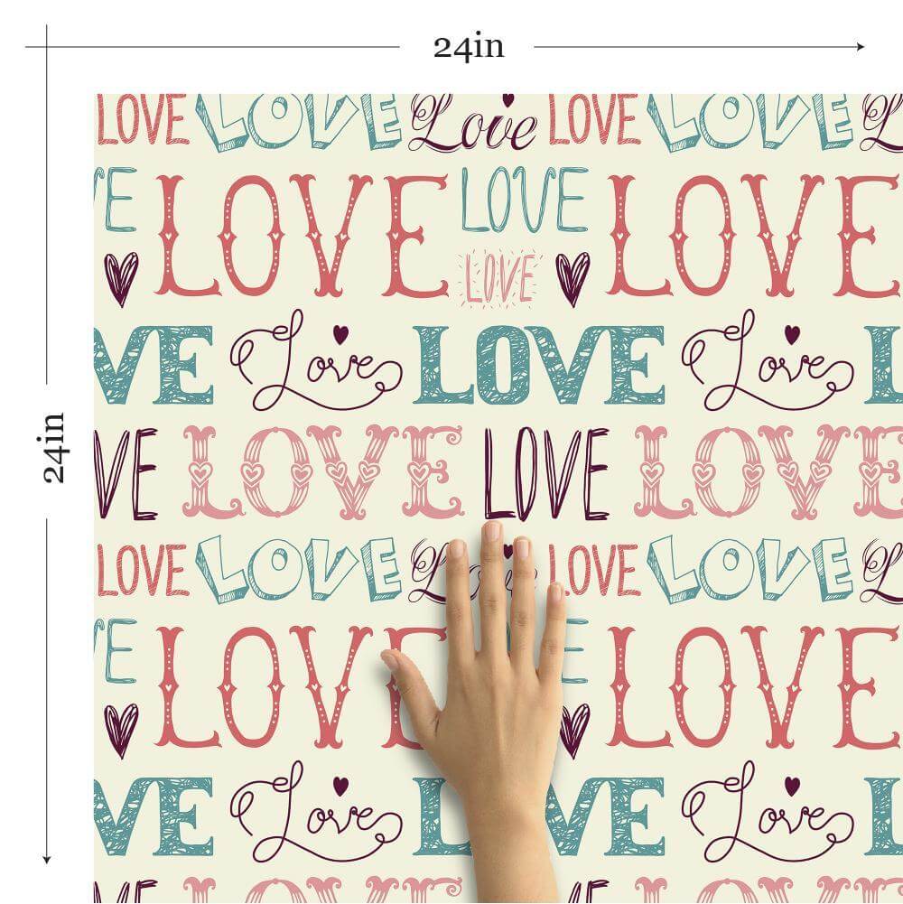 Purple and Blue Handwriting Peel and Stick Removable Wallpaper for Teens - Self-Adhesive Decorative Wall Covering for Bedroom, Dorm Room & Study Space