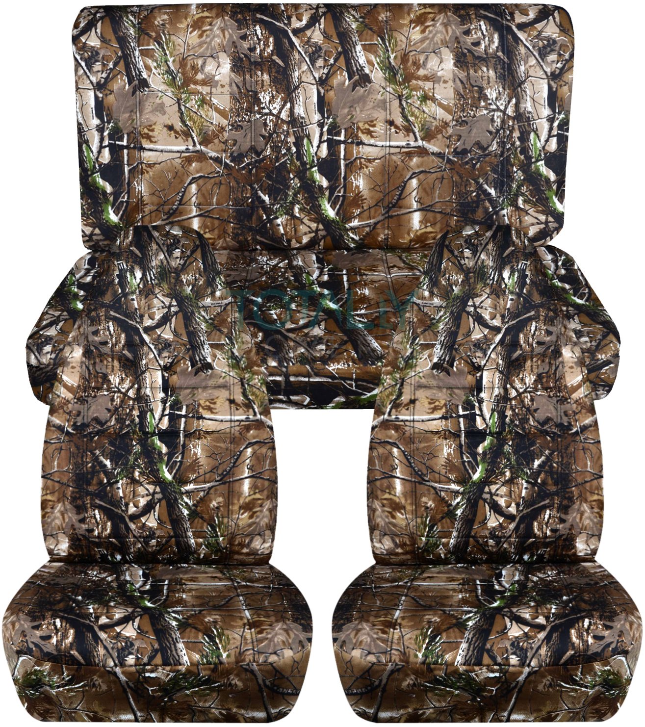 Woods Camo Car Seat Covers Full Set - Semi-Custom Fit for Cars, Trucks, Vans, RVs & SUVs (22 Camouflage Patterns) - Durable Protection for Hunting, Off-Roading & Outdoor Adventures