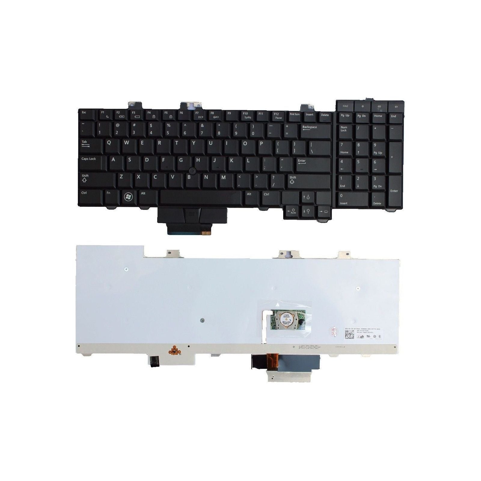 Original Dell Precision M6400 M6500 Backlit Keyboard Replacement (Part Numbers: 0D113R, NSK DE201, 0F759C) - Compatible with Dell Workstations & Laptops for Office & Professional Use